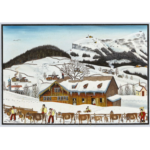 ALBERT MANSER : Appenzeller Alpabzug im Schnee (DOBIASCHOFSKY AUKTIONEN AG)