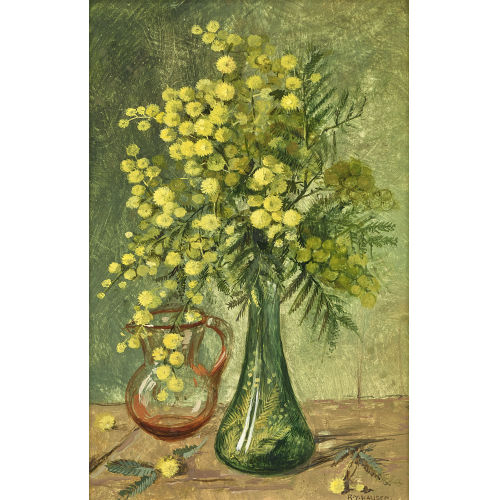 REN�E YOLANDA HAUSER : 'Le vase de mimosa' (DOBIASCHOFSKY AUKTIONEN AG)