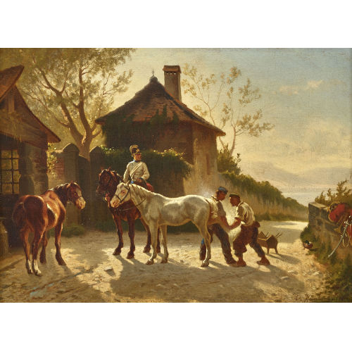 CHARLES JEAN FERDINAND HUMBERT : Beim Hufschmied (DOBIASCHOFSKY AUKTIONEN AG)