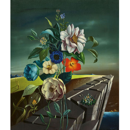 GEORGES SPIRO : Surreale Landschaft mit Blumen (DOBIASCHOFSKY AUKTIONEN AG)