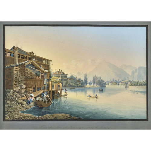 JOHANN LUDWIG BLEULER : 'Vue du Lac de Thoune vers le Niesen' (DOBIASCHOFSKY AUKTIONEN AG)