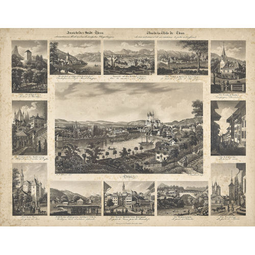 JOHANN BAPTIST ISENRING : 'Ansicht der Stadt Thun deren innern Theile und merkw�rdigsten Umgebungen' (DOBIASCHOFSKY AUKTIONEN AG)