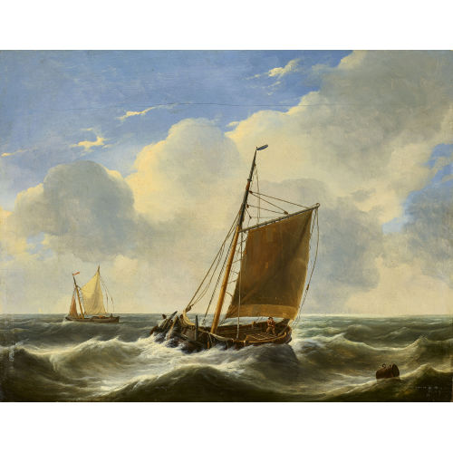 CHARLES LOUIS I VERBOECKHOVEN : Segelschiffe auf rauer See (DOBIASCHOFSKY AUKTIONEN AG)