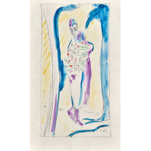 CUNO AMIET : Junge Frau (Anna Amiet) mit Blumenstrauss (DOBIASCHOFSKY AUKTIONEN AG)