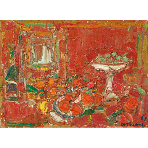 ANDR� COTTAVOZ : 'Nature morte rouge' (DOBIASCHOFSKY AUKTIONEN AG)