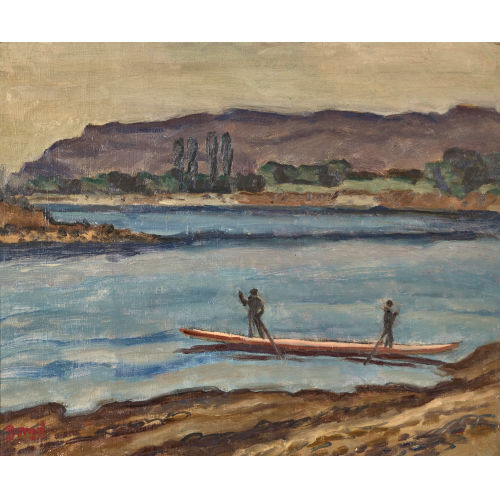 NUMA DONZ� : Flusslandschaft mit F�hrboot (DOBIASCHOFSKY AUKTIONEN AG)