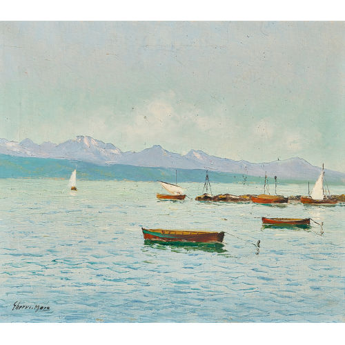 BRUNO GHERRI-MORO : Boote am See (DOBIASCHOFSKY AUKTIONEN AG)