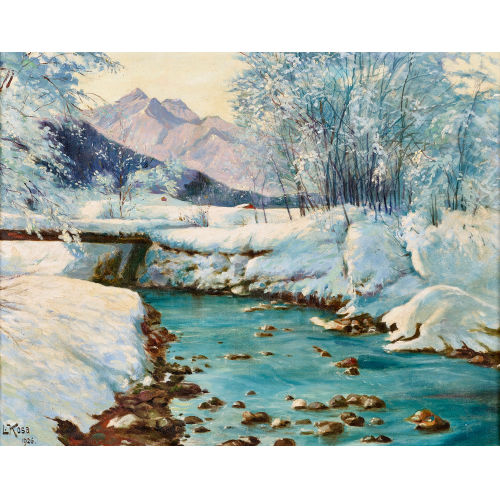 LEO KOSA : Winterlicher Bergbach (DOBIASCHOFSKY AUKTIONEN AG)
