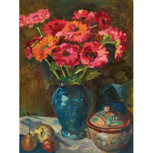 RAYMOND BUCHS : Zinnien in Vase (DOBIASCHOFSKY AUKTIONEN AG)
