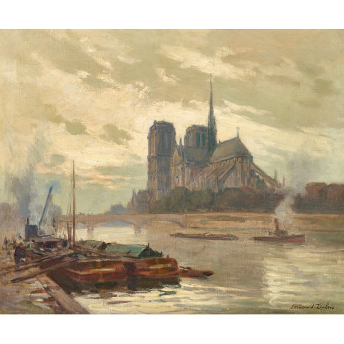 FERDINAND DUBOIS : La Seine et Notre-Dame de Paris (DOBIASCHOFSKY AUKTIONEN AG)