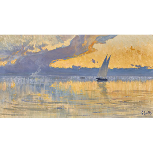 FERNAND GAULIS : Segelschiff in der Abendsonne (DOBIASCHOFSKY AUKTIONEN AG)