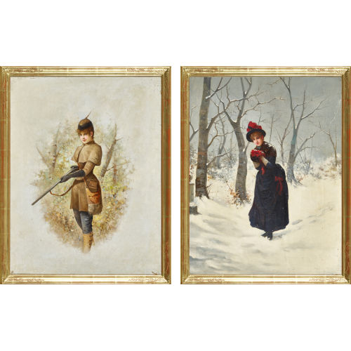 19./20. JH. FRANKREICH : 'Chasse'. / 'Hiver'. Gegenst�cke (DOBIASCHOFSKY AUKTIONEN AG)