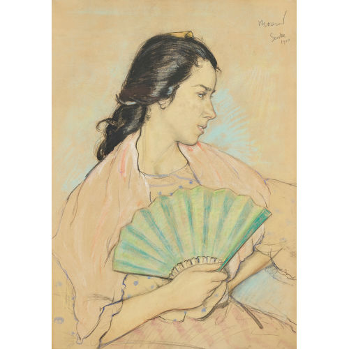 �DOUARD MOREROD : 'Femme � l'eventail' (DOBIASCHOFSKY AUKTIONEN AG)