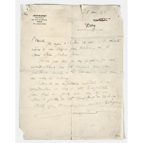CHARLES-�DOUARD) LE CORBUSIER (EIGTL. JEANNERET : Autograf (DOBIASCHOFSKY AUKTIONEN AG)