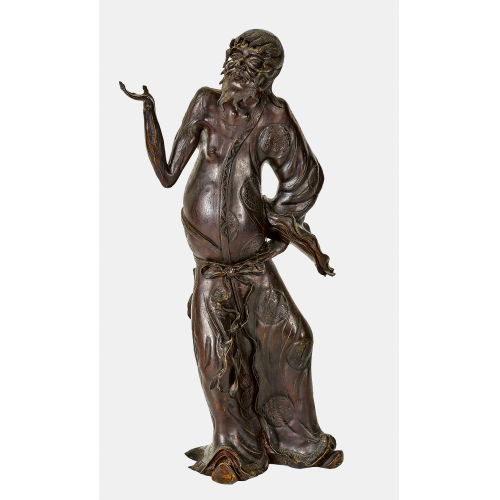 MEIJI-ZEIT JAPAN : Stehende Figur eines alten Mannes (DOBIASCHOFSKY AUKTIONEN AG)