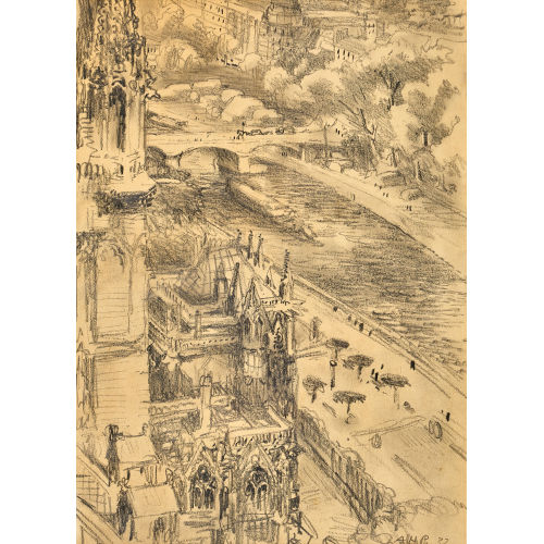 ALFRED HEINRICH PELLEGRINI : Notre-Dame de Paris mit Seine (DOBIASCHOFSKY AUKTIONEN AG)