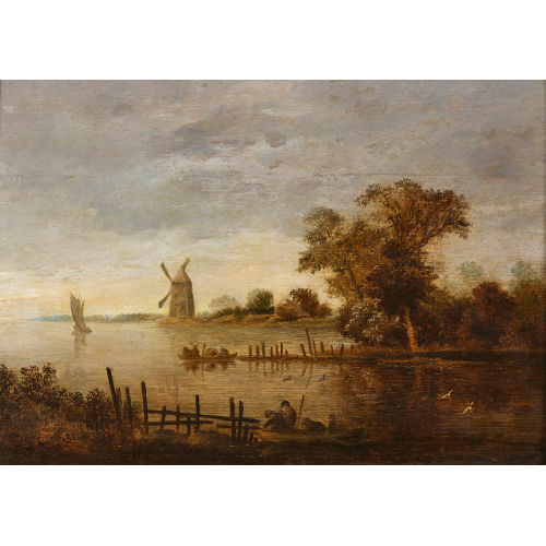 JOHAN PIETERSZ. SCHOEFF : Flusslandschaft mit Windm�hle (DOBIASCHOFSKY AUKTIONEN AG)