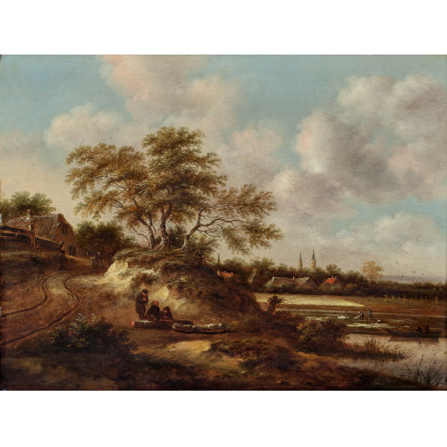 NICOLAES (AUCH CLAES) MOLENAER : Landschaft mit T�rmen des Heemstede-Schlosses und Rastenden (DOBIASCHOFSKY AUKTIONEN AG)