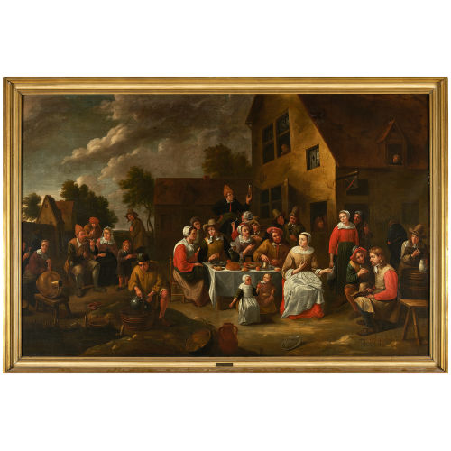 GILLIS II TILBORGH : Bauernfest vor einer Schenke (DOBIASCHOFSKY AUKTIONEN AG)