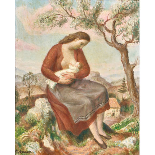 PAUL TH�OPHILE ROBERT : Landschaft mit stillender Mutter (DOBIASCHOFSKY AUKTIONEN AG)