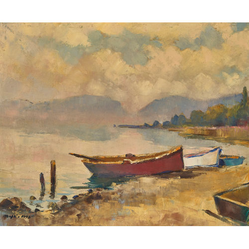 WALTER MAFLI : Ruderboote am Ufer (DOBIASCHOFSKY AUKTIONEN AG)