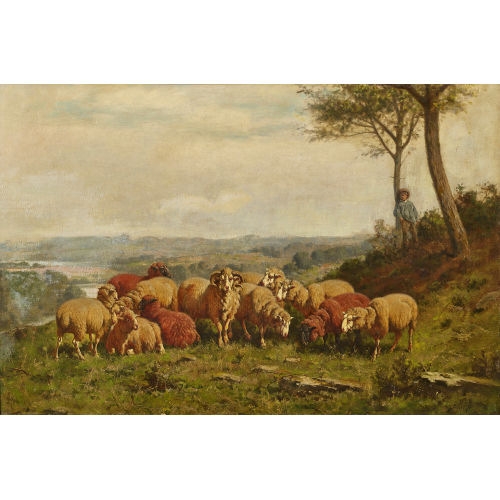 WILLIAM-BAPTISTE BAIRD : Schafherde mit Hirtenknabe (DOBIASCHOFSKY AUKTIONEN AG)