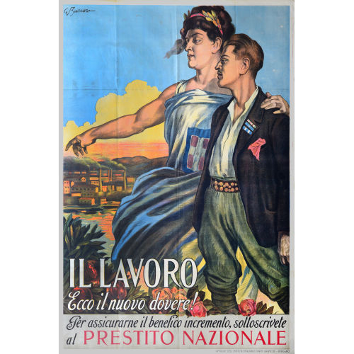 G. BUCCARO : 'Il lavoro. Ecco il nuovo dovere!...' (DOBIASCHOFSKY AUKTIONEN AG)