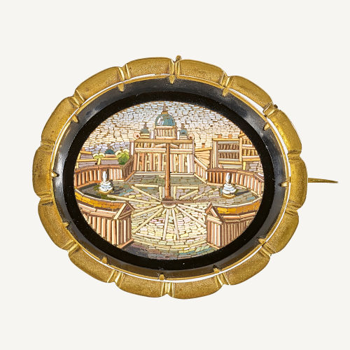 MIKROMOSAIK-BROSCHE : Italien, um 1900 (DOBIASCHOFSKY AUKTIONEN AG)