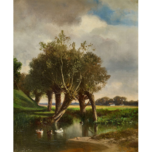 AUGUST ALBERT ZIMMERMANN : Enten im Teich (DOBIASCHOFSKY AUKTIONEN AG)