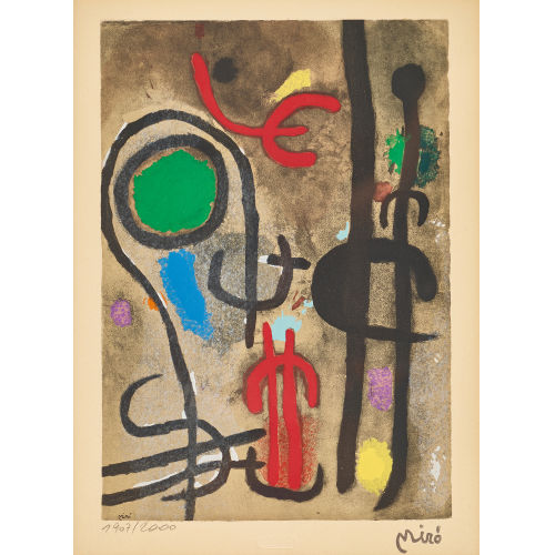 JOAN MIR� : Femme et oiseau dans la nuit (DOBIASCHOFSKY AUKTIONEN AG)