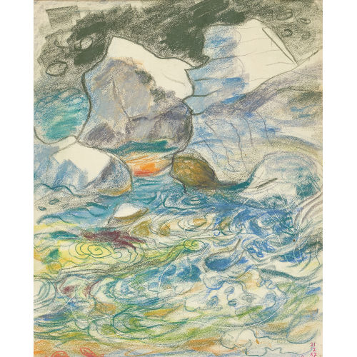 FRITZ EDUARD PAULI : Lebhafter Fluss mit Felsbl�cken und Wirbeln (DOBIASCHOFSKY AUKTIONEN AG)