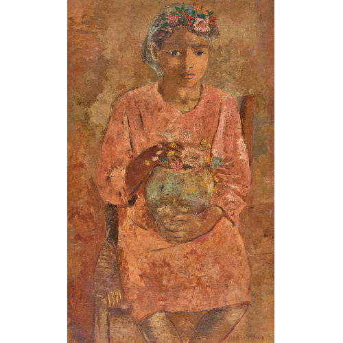 MARGHERITA OSSWALD-TOPPI : 'M�dchen in rosa Kleid' (DOBIASCHOFSKY AUKTIONEN AG)