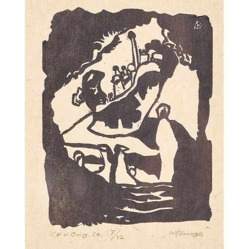 WASSILY KANDINSKY : 'Landschaft mit aufrechter weisser Figur' (DOBIASCHOFSKY AUKTIONEN AG)