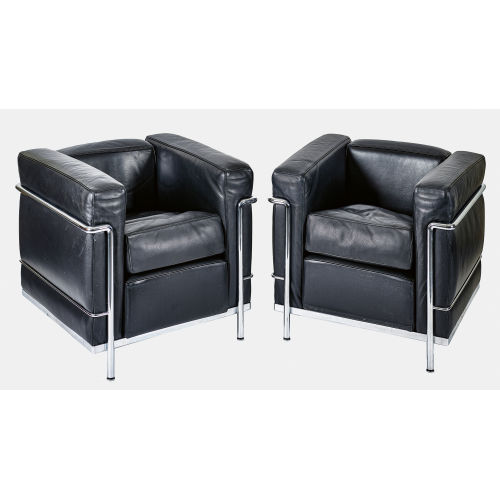 CHARLES-�DOUARD) LE CORBUSIER (EIGTL. JEANNERET : Paar Sessel 'Grand Confort LC2' (Ausf�hrung Cassina) (DOBIASCHOFSKY AUKTIONEN AG)