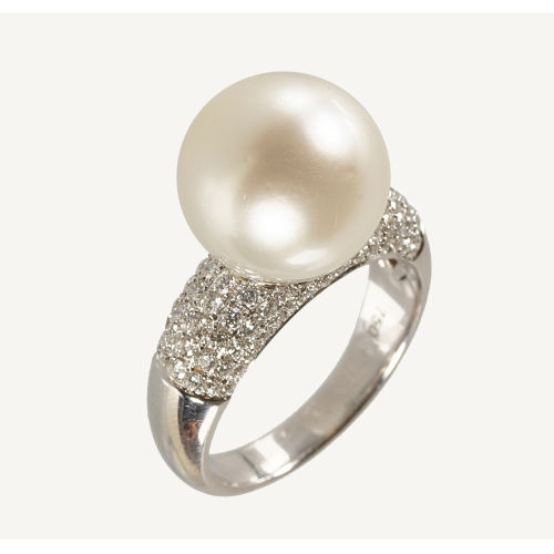 PERLEN-BRILLANT-RING : (DOBIASCHOFSKY AUKTIONEN AG)