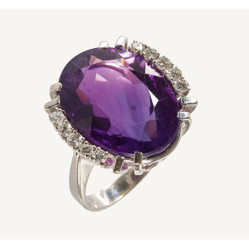 AMETHYST-BRILLANT-RING : (DOBIASCHOFSKY AUKTIONEN AG)