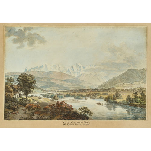 JOHANN LUDWIG ABERLI : 'V�e dessin� � Mouri pr�s de Berne' (DOBIASCHOFSKY AUKTIONEN AG)