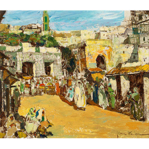 JOS� CRUZ HERRERA : Marokkanische Strassenszene (DOBIASCHOFSKY AUKTIONEN AG)