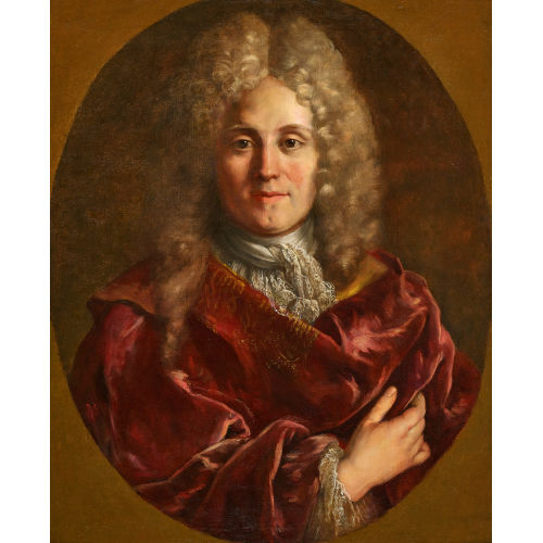 JEAN BAPTISTE OUDRY : Portrait d'un gentilhomme en habit rouge (DOBIASCHOFSKY AUKTIONEN AG)