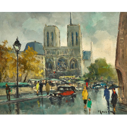 MARCEL MASSON : Regnerischer Tag in Paris mit Notre-Dame (DOBIASCHOFSKY AUKTIONEN AG)