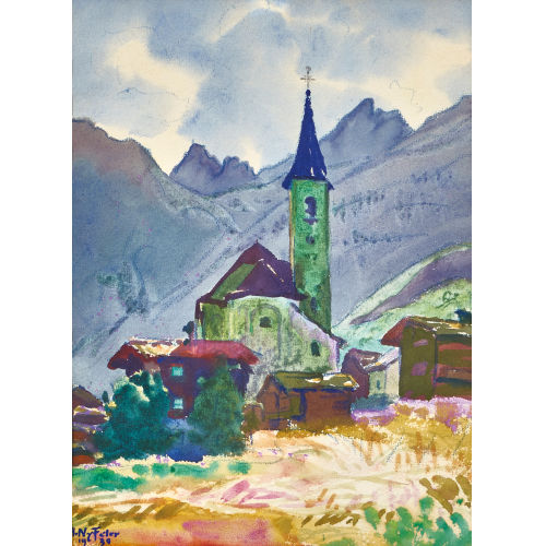 ALBERT NYFELER : 'Kippel, Kirche' (DOBIASCHOFSKY AUKTIONEN AG)