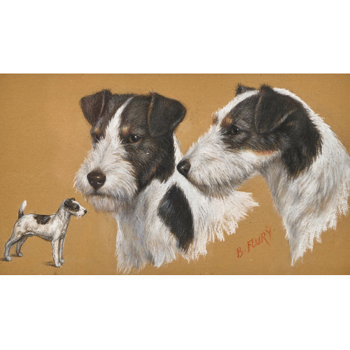 BURKHARD (GEN. KATZEN-FLURY) FLURY : Studien zu einem Foxterrier (DOBIASCHOFSKY AUKTIONEN AG)