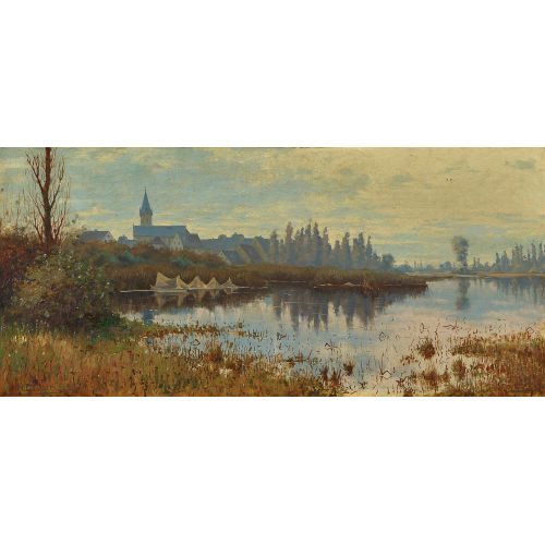 HERMANN DISCHLER : Blick auf Neuenburg am Rhein (DOBIASCHOFSKY AUKTIONEN AG)