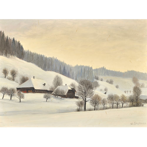 CLAUDE SAUTHIER : Emmentaler Winterlandschaft (DOBIASCHOFSKY AUKTIONEN AG)