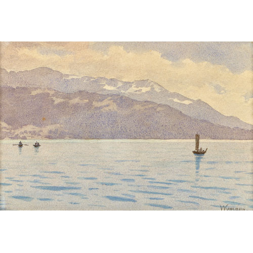CARL CHRISTIAN WYMANN-MORY : Genfersee mit Booten (DOBIASCHOFSKY AUKTIONEN AG)
