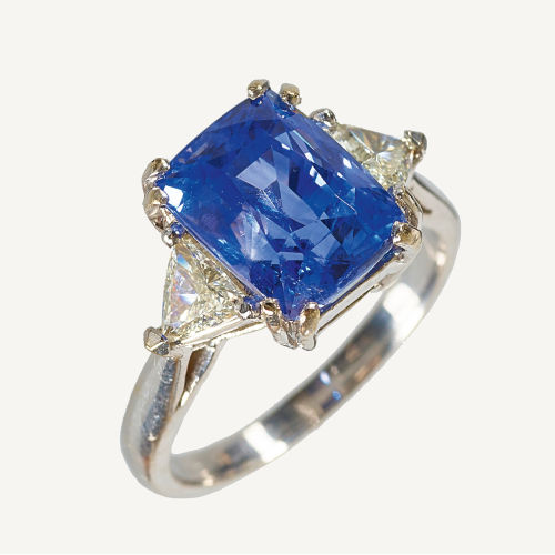 SAPHIR-DIAMANT-RING : (DOBIASCHOFSKY AUKTIONEN AG)