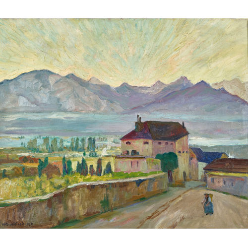 HANS BEAT WIELAND : 'Abend im Unterwallis' (DOBIASCHOFSKY AUKTIONEN AG)