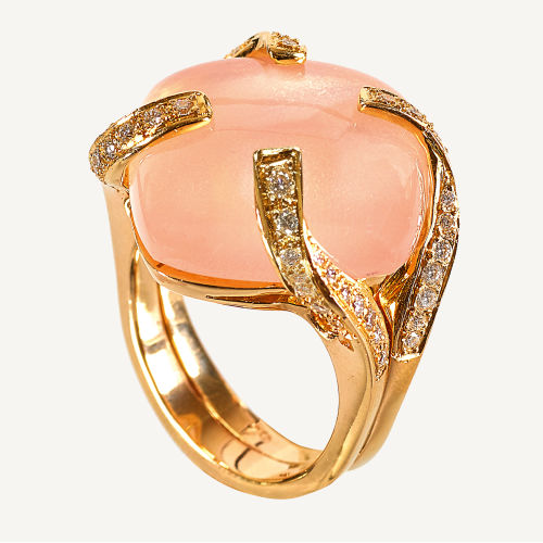 ROSENQUARZ-BRILLANT-RING : (DOBIASCHOFSKY AUKTIONEN AG)
