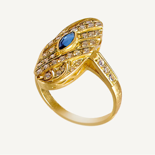 SAPHIR-BRILLANT-RING : Wohl Frankreich (DOBIASCHOFSKY AUKTIONEN AG)