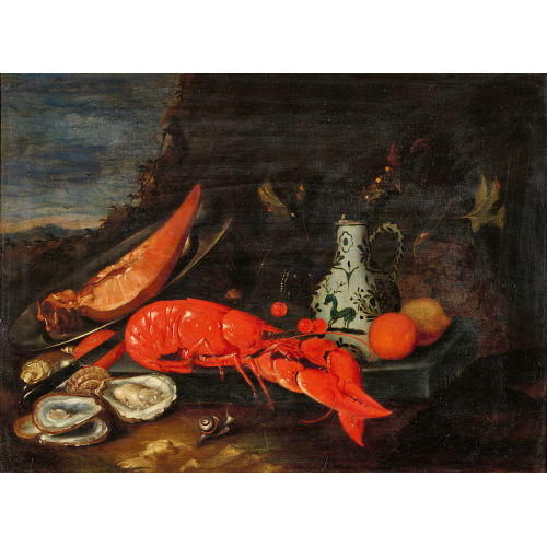 JAN PAUWEL GILLEMANS : Stillleben mit Hummer, Austern und Fr�chten (DOBIASCHOFSKY AUKTIONEN AG)